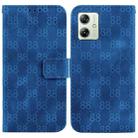 For Motorola Moto G54 Double 8-shaped Embossed Leather Phone Case(Blue) - 1