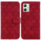 For Motorola Moto G54 Double 8-shaped Embossed Leather Phone Case(Red) - 1