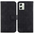For Motorola Moto G54 Double 8-shaped Embossed Leather Phone Case(Black) - 1