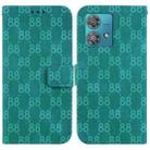 For Motorola Edge 40 Neo Double 8-shaped Embossed Leather Phone Case(Green) - 1