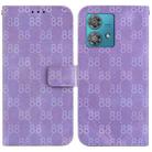 For Motorola Edge 40 Neo Double 8-shaped Embossed Leather Phone Case(Purple) - 1