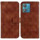 For Motorola Edge 40 Neo Double 8-shaped Embossed Leather Phone Case(Brown) - 1