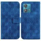 For Motorola Edge 40 Neo Double 8-shaped Embossed Leather Phone Case(Blue) - 1