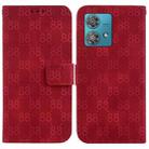 For Motorola Edge 40 Neo Double 8-shaped Embossed Leather Phone Case(Red) - 1