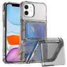 For iPhone 11 Crystal Clear Flip Card Slot Phone Case(Transparent Black) - 1