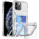 For iPhone 11 Pro Crystal Clear Flip Card Slot Phone Case(Transparent) - 1