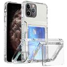 For iPhone 11 Pro Max Crystal Clear Flip Card Slot Phone Case(Transparent) - 1