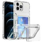 For iPhone 12 Pro Max Crystal Clear Flip Card Slot Phone Case(Transparent) - 1