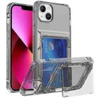 For iPhone 13 Crystal Clear Flip Card Slot Phone Case(Transparent Black) - 1