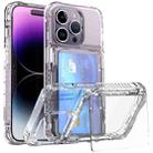 For iPhone 14 Pro Crystal Clear Flip Card Slot Phone Case(Transparent) - 1