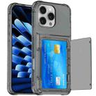 For iPhone 16 Pro Max Crystal Clear Flip Card Slot Phone Case(Transparent Black) - 3