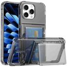 For iPhone 16 Pro Crystal Clear Flip Card Slot Phone Case(Transparent Black) - 1