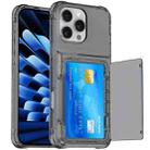 For iPhone 16 Pro Crystal Clear Flip Card Slot Phone Case(Transparent Black) - 3