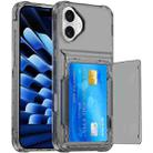 For iPhone 16 Plus Crystal Clear Flip Card Slot Phone Case(Transparent Black) - 3