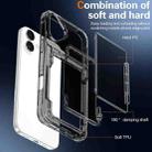 For iPhone 16 Crystal Clear Flip Card Slot Phone Case(Transparent Black) - 2