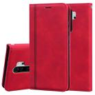 For Xiaomi Redmi Note 8 Pro Frosted Business Magnetic Horizontal Flip PU Leather Case with Holder & Card Slot & Lanyard(Red) - 1