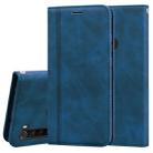 For Xiaomi Redmi Note 8T Frosted Business Magnetic Horizontal Flip PU Leather Case with Holder & Card Slot & Lanyard(Blue) - 1