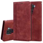 For Xiaomi Redmi Note 9 / Redmi 10X 4G Frosted Business Magnetic Horizontal Flip PU Leather Case with Holder & Card Slot & Lanyard(Brown) - 1