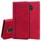 For Xiaomi Redmi Note 9S Frosted Business Magnetic Horizontal Flip PU Leather Case with Holder & Card Slot & Lanyard(Red) - 1