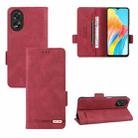 For OPPO A38 / A18 Magnetic Clasp Leather Phone Case(Red) - 1