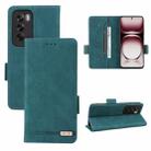 For OPPO Reno12 Global Magnetic Clasp Leather Phone Case(Green) - 1