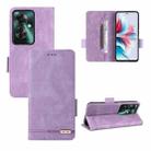 For OPPO Reno11 PJH110 / Reno11 F 5G Magnetic Clasp Leather Phone Case(Purple) - 1