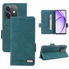 For OPPO A3x 5G India Magnetic Clasp Leather Phone Case(Green) - 1