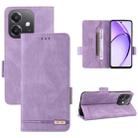 For OPPO A3x 5G India Magnetic Clasp Leather Phone Case(Purple) - 1