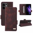 For OPPO Reno13 F Magnetic Clasp Leather Phone Case(Brown) - 1