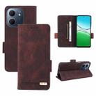For OPPO A5x 5G / 4G Global Magnetic Clasp Leather Phone Case(Brown) - 1