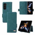 For Samsung Galaxy Z Fold5 Magnetic Clasp Leather Phone Case(Green) - 1