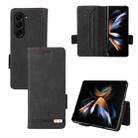 For Samsung Galaxy Z Fold5 Magnetic Clasp Leather Phone Case(Black) - 1