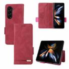 For Samsung Galaxy Z Fold5 Magnetic Clasp Leather Phone Case(Red) - 1