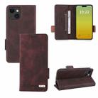 For iPhone 15 Plus Magnetic Clasp Leather Phone Case(Brown) - 1