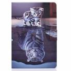 For iPad Air / Air 2 / iPad 9.7 inch (2017) & (2018) Voltage Painted Pattern Tablet PC Protective Leather Case with Bracket & Card Slots & Sleep / Wake-up & Anti-skid Strip(Cat and Tiger) - 2