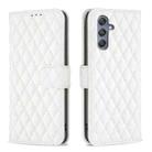 For Samsung Galaxy M34 5G Diamond Lattice Wallet Flip Leather Phone Case(White) - 1