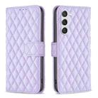 For Samsung Galaxy S24 5G Diamond Lattice Wallet Flip Leather Phone Case(Purple) - 1