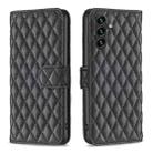 For Samsung Galaxy A35 Diamond Lattice Wallet Flip Leather Phone Case(Black) - 1