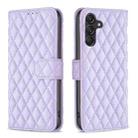 For Samsung Galaxy M55 Diamond Lattice Wallet Flip Leather Phone Case(Purple) - 1