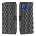 For Samsung Galaxy M62/F62 Diamond Lattice Wallet Flip Leather Phone Case(Black) - 1