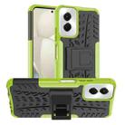 For Motorola Moto G Power 5G 2024 Tire Texture TPU + PC Phone Case with Holder(Green) - 1