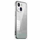 For iPhone 13 Stainless Steel Frame Transparent TPU Phone Case(Silver) - 1