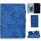 For Huawei MatePad T8 Marble Style Cloth Texture Tablet PC Protective Leather Case with Bracket & Card Slot & Pen Slot & Anti Skid Strip(Blue) - 1