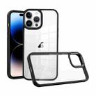 For iPhone 15 Pro Macaron High Transparent PC Phone Case(Black) - 1