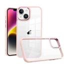 For iPhone 15 Plus Macaron High Transparent PC Phone Case(Pink) - 1