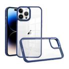 For iPhone 14 Pro Max Macaron High Transparent PC Phone Case(Navy Blue) - 1