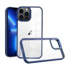 For iPhone 13 Pro Macaron High Transparent PC Phone Case(Navy Blue) - 1