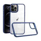 For iPhone 12 Pro Macaron High Transparent PC Phone Case(Navy Blue) - 1