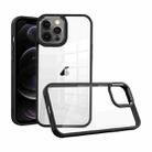 For iPhone 12 Pro Macaron High Transparent PC Phone Case(Black) - 1