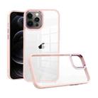 For iPhone 12 Pro Macaron High Transparent PC Phone Case(Pink) - 1